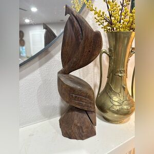 Hand-Carved Ironwood Abstract Bird Sculpture – 10.75"‎ – Vintage